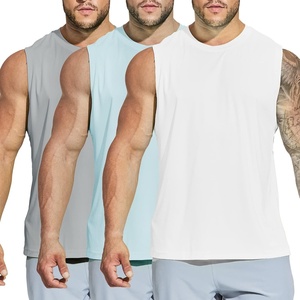 image:imageMIER Mens Workout Tank Tops UPF 50 Swim Shirts Quick Dry Running Sleeveless UV Protection Muscle TeesLight GreyLight BlueWhite