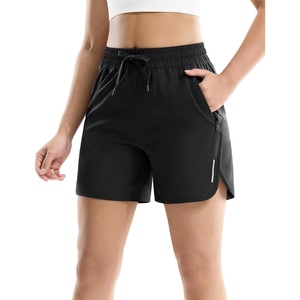 image:imageMIER Running Shorts for Women  5 Inch Lightweight Athletic Quick Dry Shorts with Pockets for Workout Gym Active Mid WaistedBlack