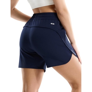 image:imageMIER Running Shorts for Women  5 Inch Lightweight Athletic Quick Dry Shorts with Pockets for Workout Gym Active Mid WaistedNavy