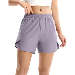 image:imageMIER Running Shorts for Women  Quick Dry Athletic Sports Workout Active Dolphin Shorts with Zipper Pocket 4 Inch InseamLavender