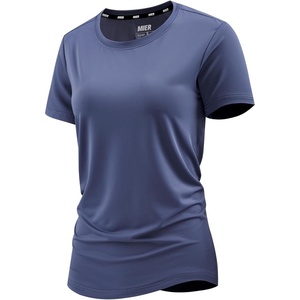image:imageMIER Womens Running Athletic Shirts Dry Fit Active TShirt Tops Short Sleeve Soft Crew Neck Gym Workout Exercise TeesDark Dusty Blue