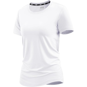 image:imageMIER Womens Running Athletic Shirts Dry Fit Active TShirt Tops Short Sleeve Soft Crew Neck Gym Workout Exercise TeesWhite