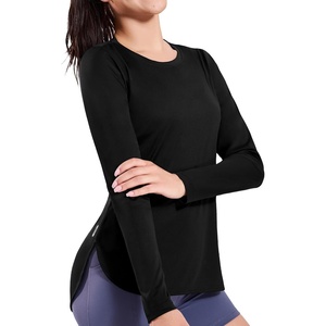 image:imageMIER Womens UPF 50 Sun Shirts Long Sleeve Workout UV Protection Dry Fit Athletic Running Gym Hiking Tops LightweightBlack