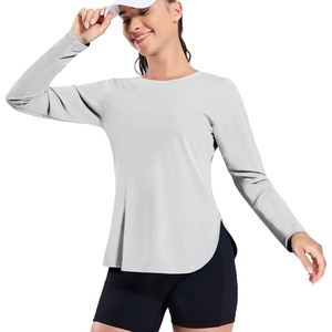 image:imageMIER Womens UPF 50 Sun Shirts Long Sleeve Workout UV Protection Dry Fit Athletic Running Gym Hiking Tops LightweightLight Grey