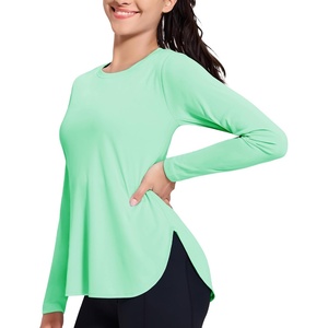 image:imageMIER Womens UPF 50 Sun Shirts Long Sleeve Workout UV Protection Dry Fit Athletic Running Gym Hiking Tops LightweightMint Green