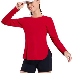 image:imageMIER Womens UPF 50 Sun Shirts Long Sleeve Workout UV Protection Dry Fit Athletic Running Gym Hiking Tops LightweightRed