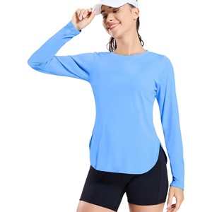 image:imageMIER Womens UPF 50 Sun Shirts Long Sleeve Workout UV Protection Dry Fit Athletic Running Gym Hiking Tops LightweightSky Blue