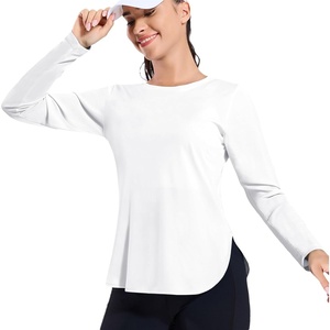 image:imageMIER Womens UPF 50 Sun Shirts Long Sleeve Workout UV Protection Dry Fit Athletic Running Gym Hiking Tops LightweightWhite
