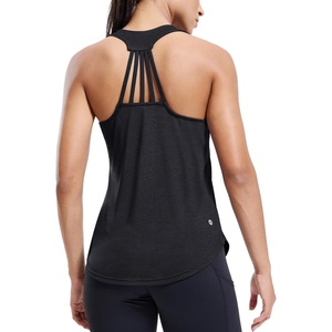 image:imageMIER Womens Workout Tank Tops Sleeveless Yoga Athletic Running Dry Fit Shirts Racerback Soft Gym Muscle Tee Scoop NeckBlack