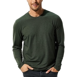 image:imageMIER XSofort Mens Long Sleeve TShirts Lightweight Super Soft Athletic Crew Neck Tees for Running Lounging Casual WorkoutDark Green Heather
