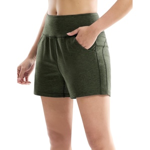 image:imageMIER XSofort Sweat Shorts for Women UltraSoft Quick Dry Summer Shorts for Athletic Running Casual Lounge Workout 3 PocketsHeather Dark Green