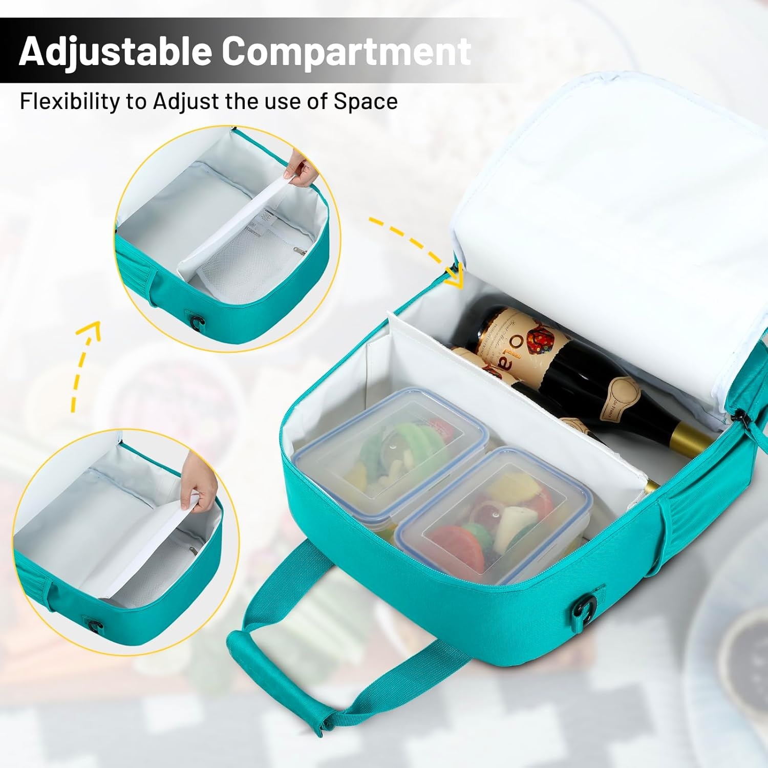 image:imageMIER Backpack Cooler 24 Cans Insulated Double Deck Soft Coolers Bag Lightweight Lunch Back Pack Women Men for Beach Travel Work FishingTealTeal