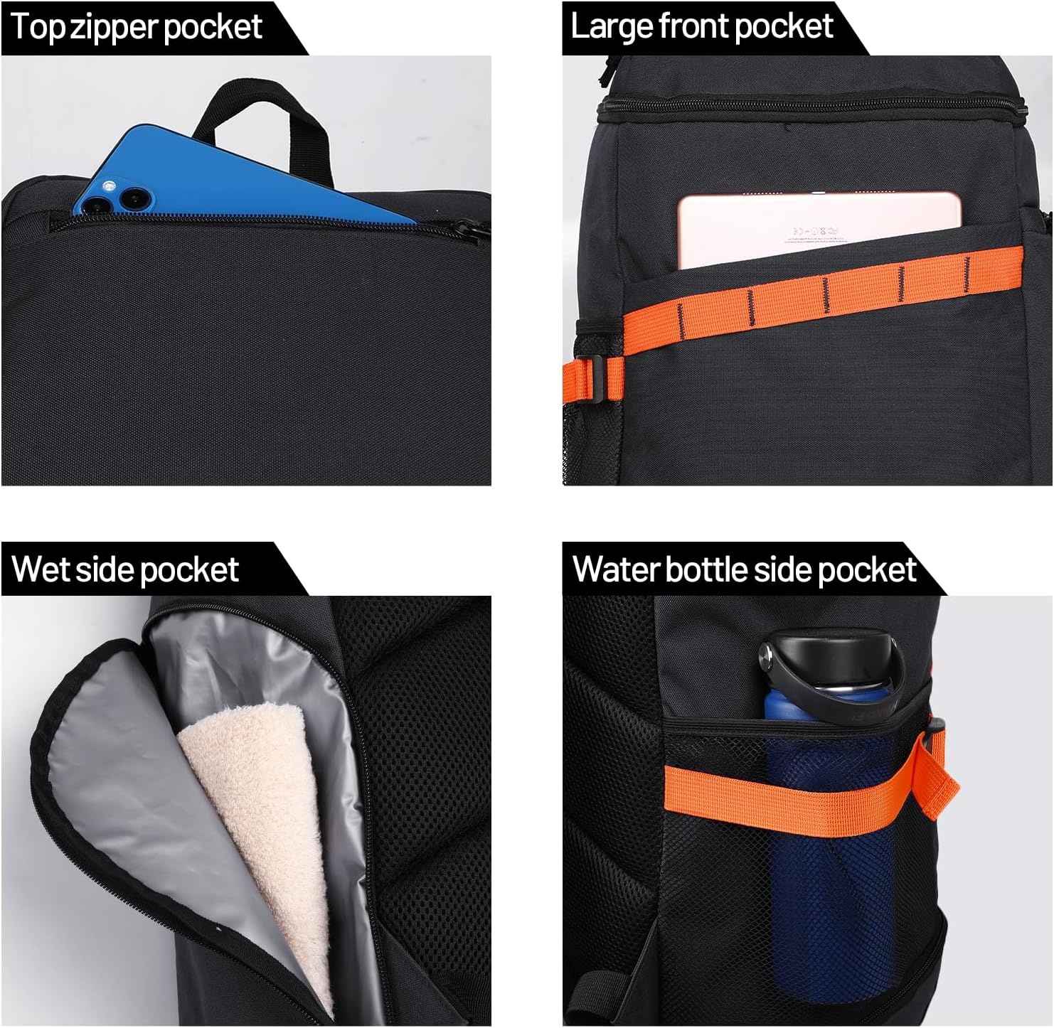 image:imageMIER Gym Backpack for Men and Women 35L Basketball Backpack with Shoe Compartment amp Wet Pocket Waterproof Sports Bag for Travel and WorkoutBlack