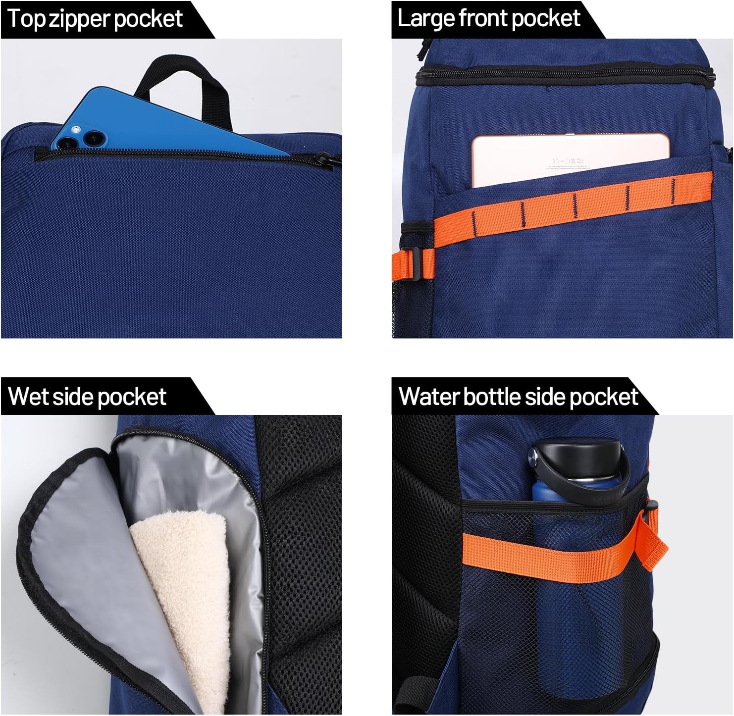 image:imageMIER Gym Backpack for Men and Women 35L Basketball Backpack with Shoe Compartment amp Wet Pocket Waterproof Sports Bag for Travel and WorkoutBlue