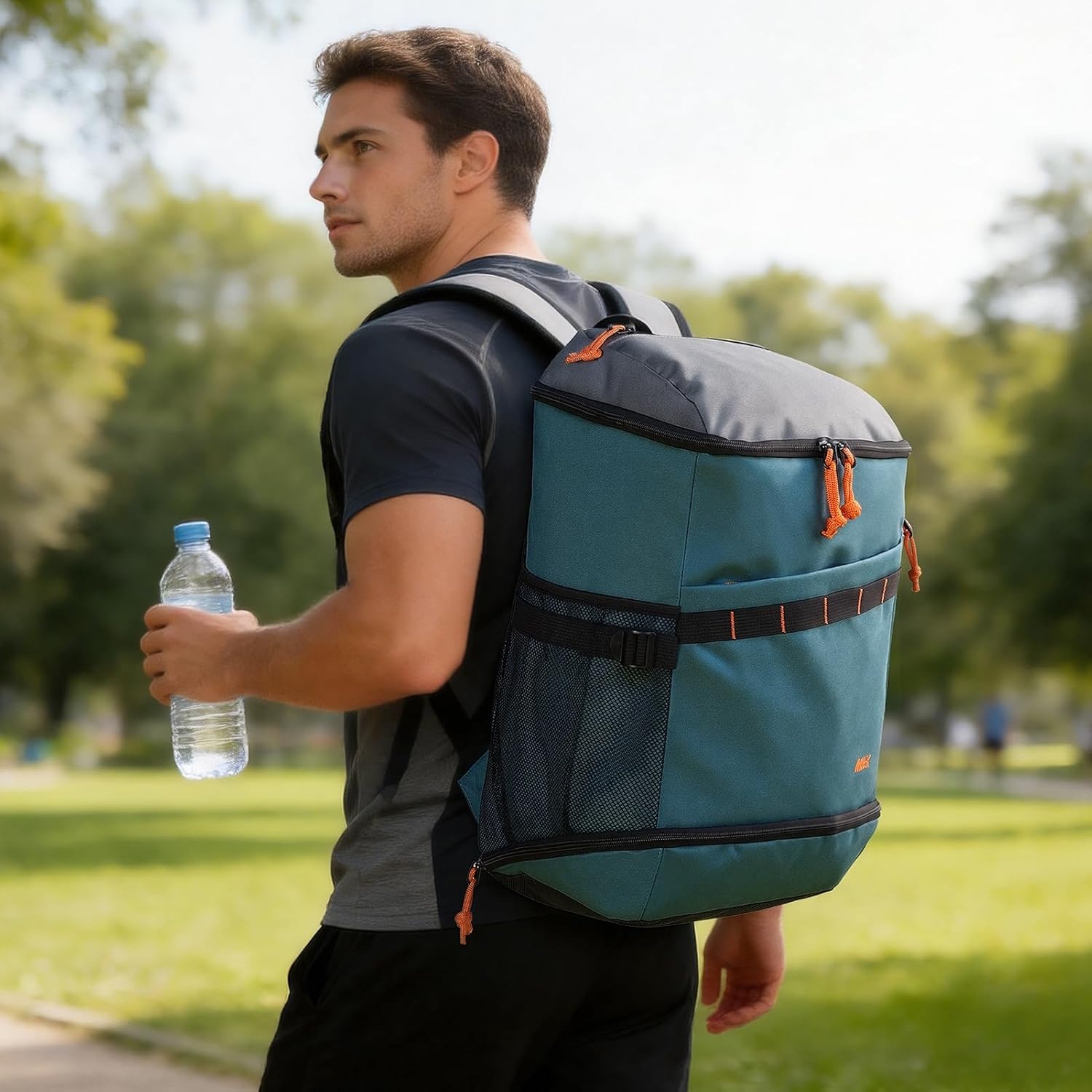 image:imageMIER Gym Backpack for Men and Women 35L Basketball Backpack with Shoe Compartment amp Wet Pocket Waterproof Sports Bag for Travel and WorkoutGreenGray