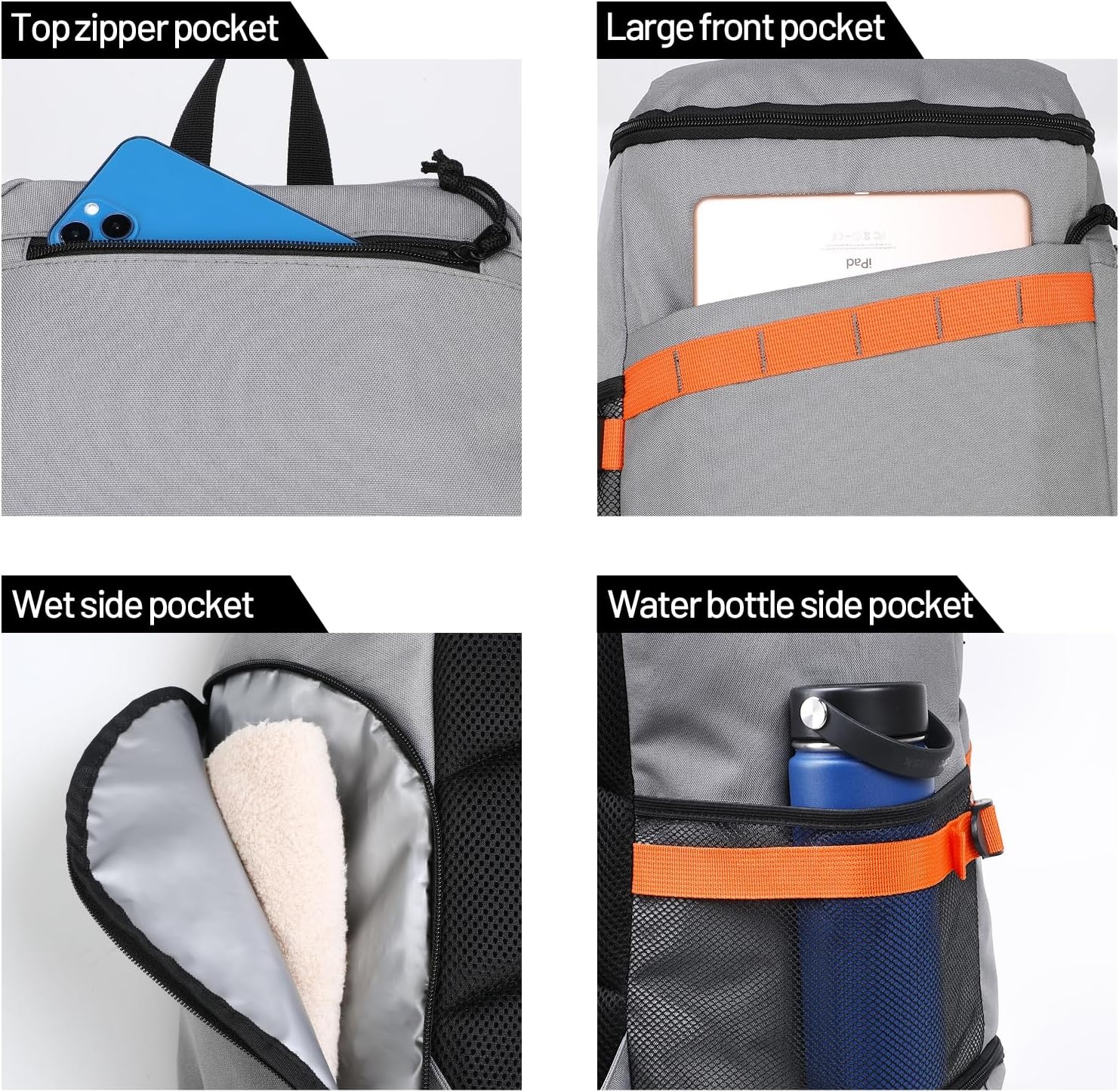 image:imageMIER Gym Backpack for Men and Women 35L Basketball Backpack with Shoe Compartment amp Wet Pocket Waterproof Sports Bag for Travel and WorkoutGrey