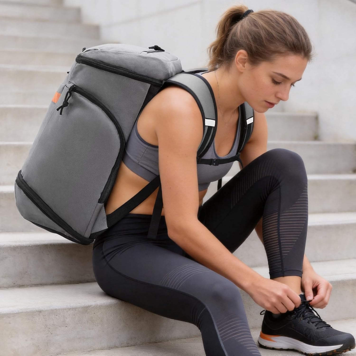 image:imageMIER Gym Backpack for Men and Women 35L Basketball Backpack with Shoe Compartment amp Wet Pocket Waterproof Sports Bag for Travel and WorkoutGrey