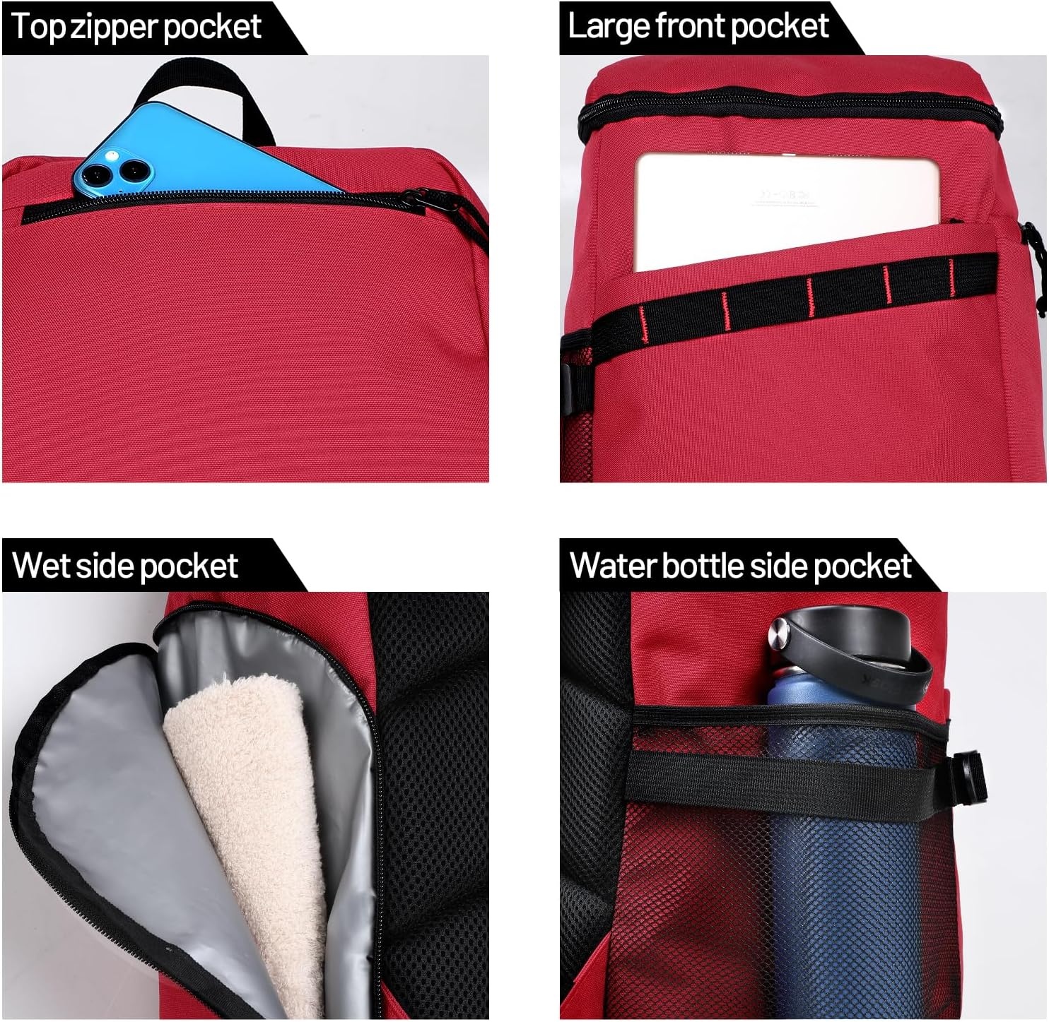 image:imageMIER Gym Backpack for Men and Women 35L Basketball Backpack with Shoe Compartment amp Wet Pocket Waterproof Sports Bag for Travel and WorkoutRed
