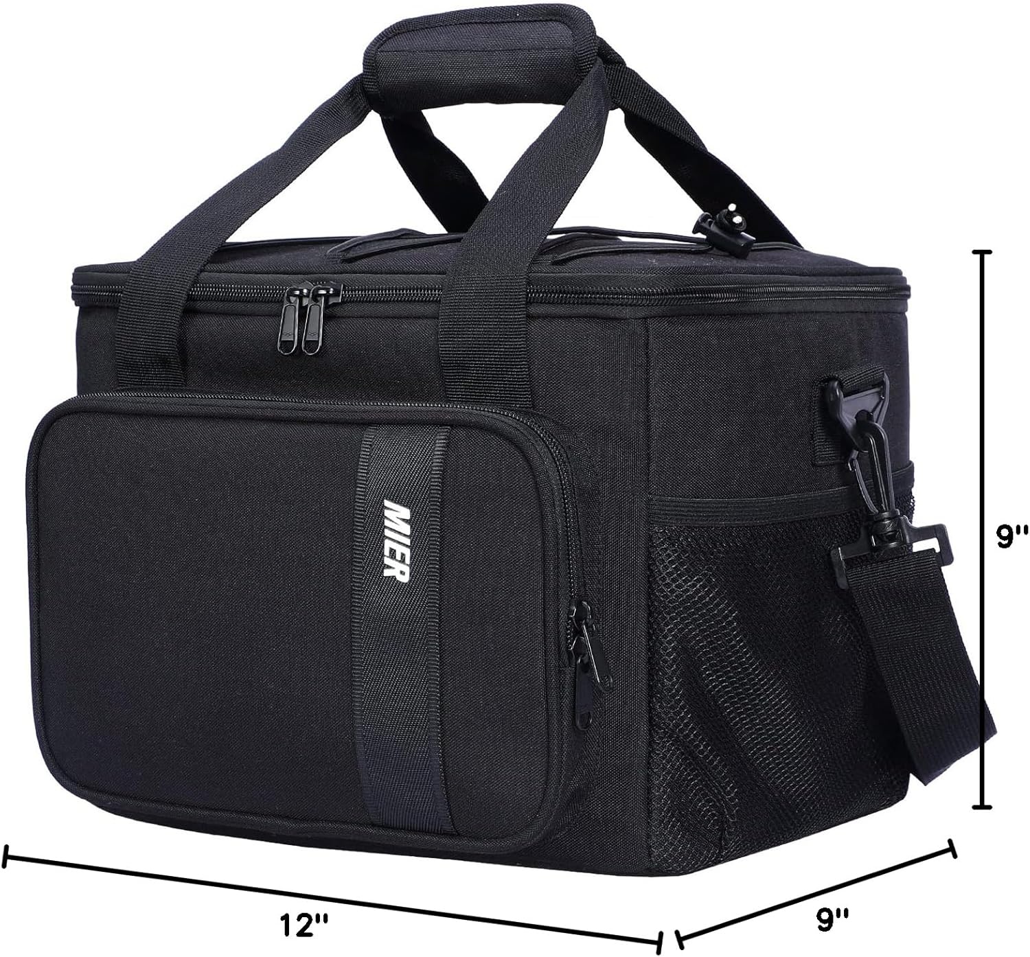 image:imageMIER Mens Lunchbox for Work Insulated 24 Cans15L Large Lunch Bags Leakproof Adult Women Lunch Box Coolers for Travel Beach Picnic Office BlackBlack