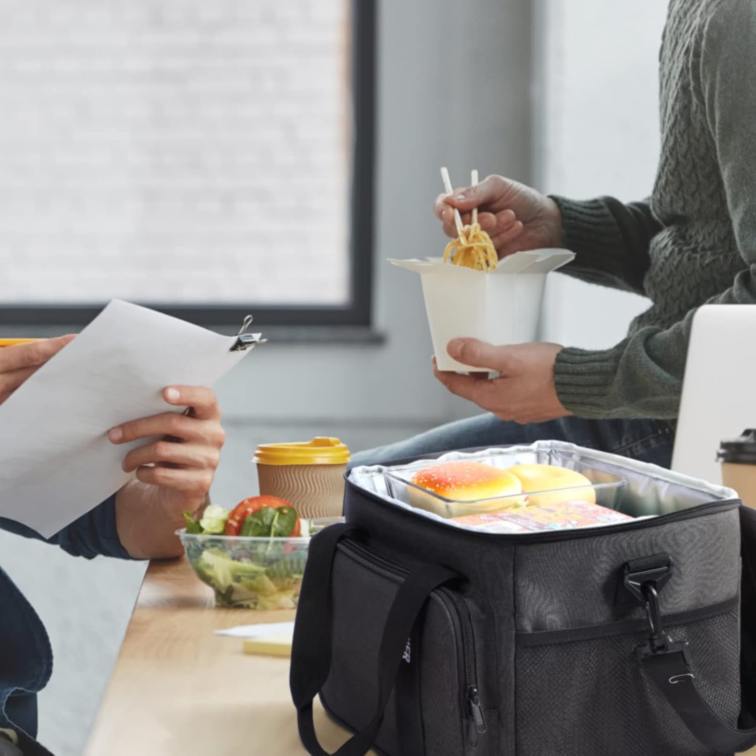 image:imageMIER Mens Lunchbox for Work Insulated 24 Cans15L Large Lunch Bags Leakproof Adult Women Lunch Box Coolers for Travel Beach Picnic Office BlackGray