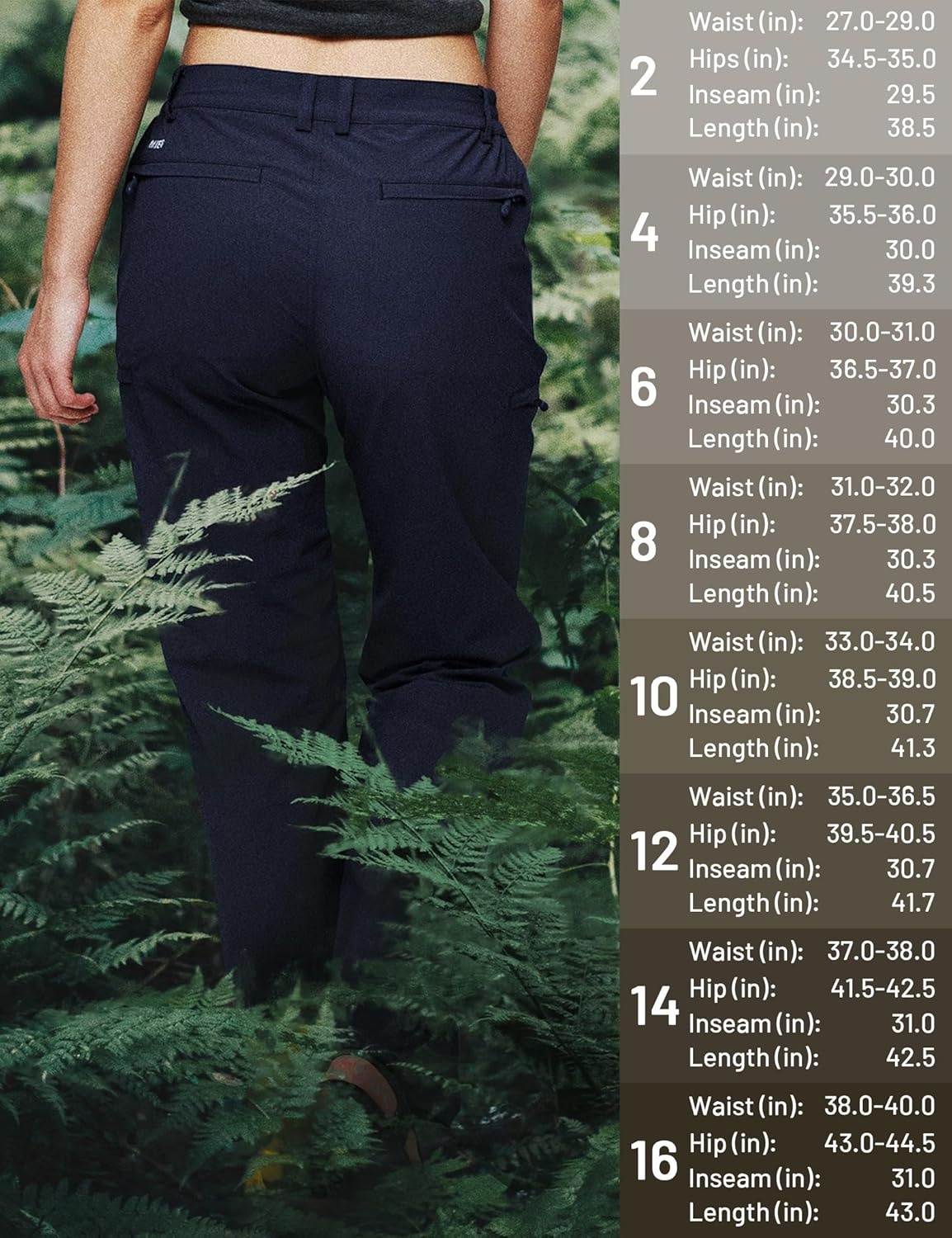 image:imageMIER Womens Quick Dry Cargo Pants Lightweight Tactical Hiking Pants with 6 Pockets Stretchy and WaterResistantNavy