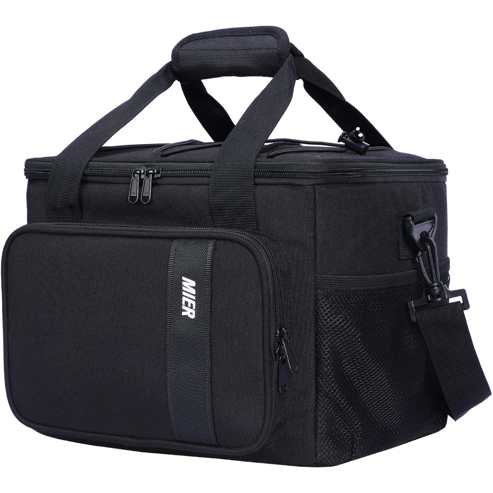 image:imageMIER Mens Lunchbox for Work Insulated 24 Cans15L Large Lunch Bags Leakproof Adult Women Lunch Box Coolers for Travel Beach Picnic Office BlackBlack