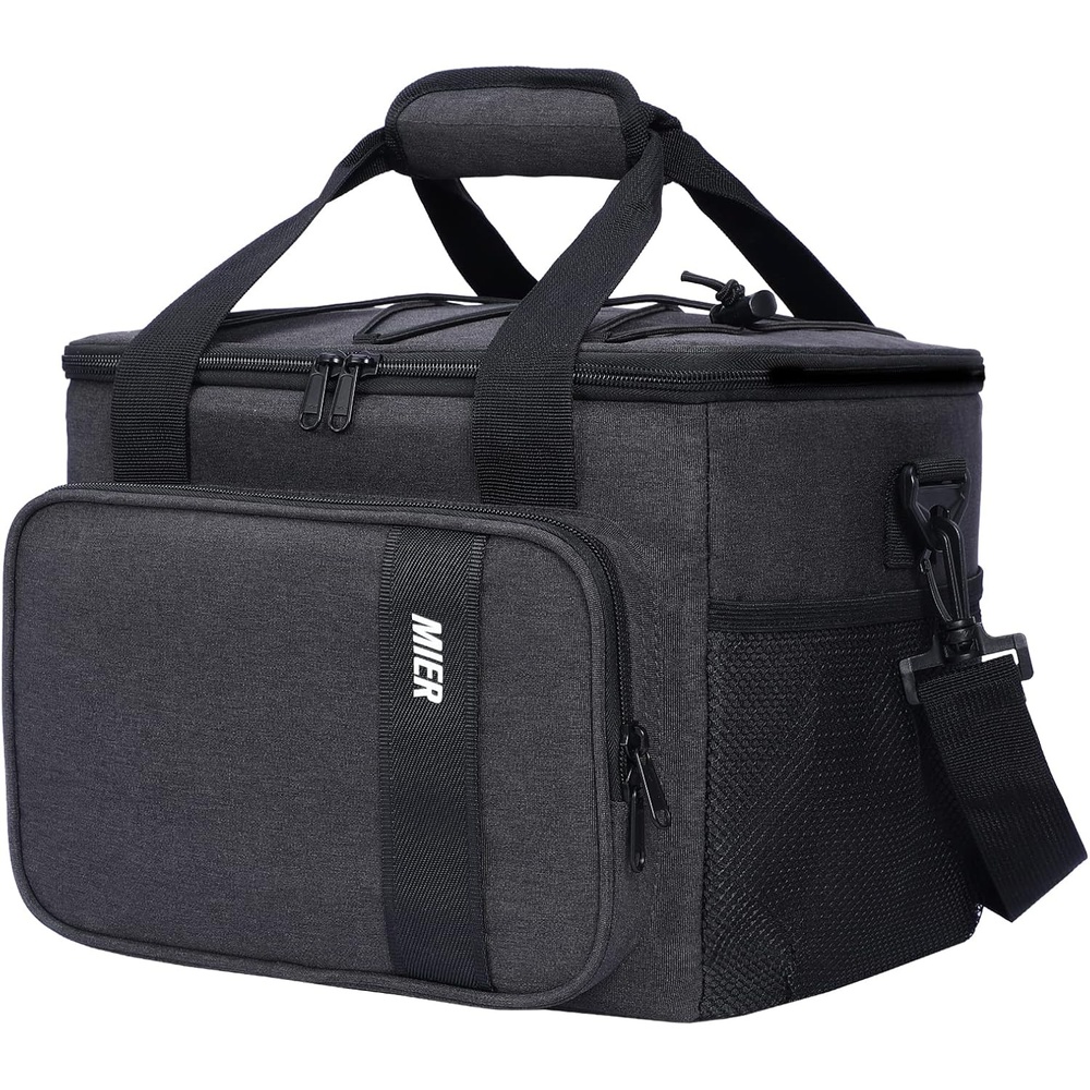 image:imageMIER Mens Lunchbox for Work Insulated 24 Cans15L Large Lunch Bags Leakproof Adult Women Lunch Box Coolers for Travel Beach Picnic Office BlackGray