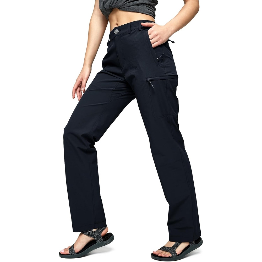 image:imageMIER Womens Quick Dry Cargo Pants Lightweight Tactical Hiking Pants with 6 Pockets Stretchy and WaterResistantNavy