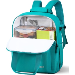 image:imageMIER Backpack Cooler 24 Cans Insulated Double Deck Soft Coolers Bag Lightweight Lunch Back Pack Women Men for Beach Travel Work FishingTealTeal
