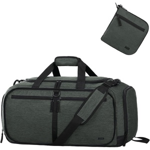 image:imageMIER Foldable Duffle Bag with Shoe Compartment 80L Travel Duffel Bags for Men Women Packable Overnight Bag for Camping Gym Weekender NavyGray