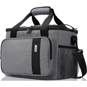 image:imageMIER Mens Lunchbox for Work Insulated 24 Cans15L Large Lunch Bags Leakproof Adult Women Lunch Box Coolers for Travel Beach Picnic Office BlackLight Gray