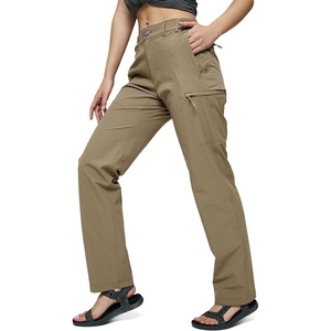image:imageMIER Womens Quick Dry Cargo Pants Lightweight Tactical Hiking Pants with 6 Pockets Stretchy and WaterResistantKhaki Brown
