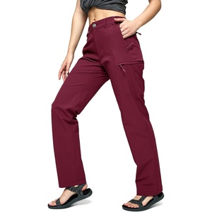 image:imageMIER Womens Quick Dry Cargo Pants Lightweight Tactical Hiking Pants with 6 Pockets Stretchy and WaterResistantMaroon
