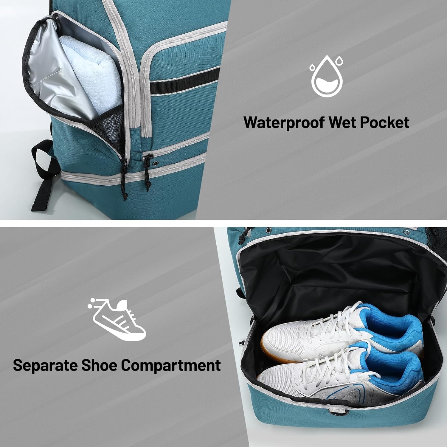 image:imageMIER Basketball Backpack Bags Sports Gym Backpacks with Shoe Compartment and Ball Holder for Adult Men Large Soccer BagGreen