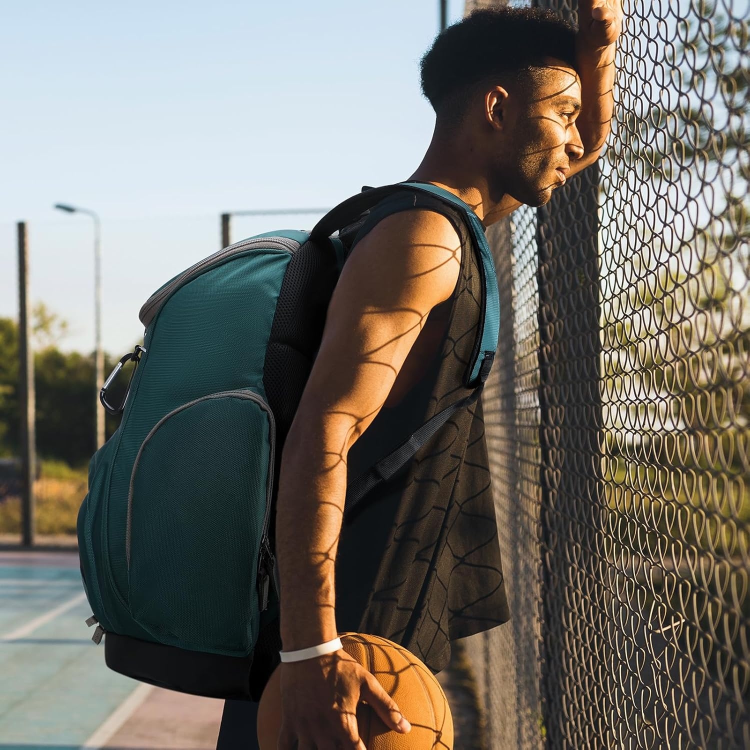 image:imageMIER Gym Backpack 40L Basketball Backpack with Ball Compartment amp Shoes Storage MultiFunctional Sports Soccer Bag Large Equipment Back Pack Volleyball Backpacks for Men WomenDark Green