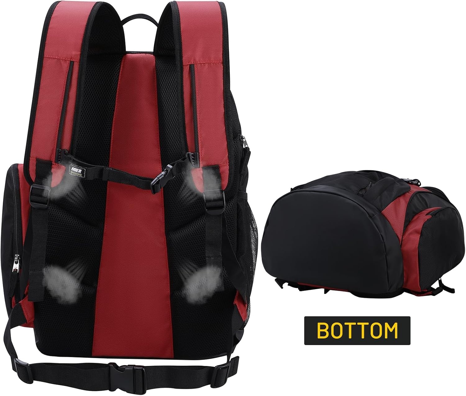 image:imageMIER Gym Backpack 40L Basketball Backpack with Ball Compartment amp Shoes Storage MultiFunctional Sports Soccer Bag Large Equipment Back Pack Volleyball Backpacks for Men WomenRedBlack