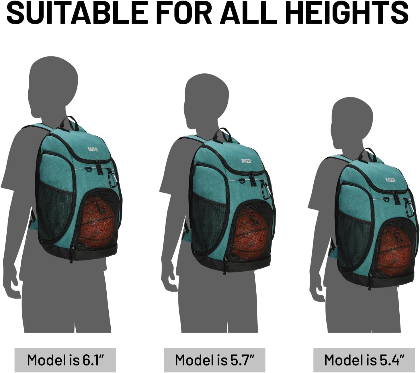 image:imageMIER Gym Backpack 40L Basketball Backpack with Ball Compartment amp Shoes Storage MultiFunctional Sports Soccer Bag Large Equipment Back Pack Volleyball Backpacks for Men WomenLight Green