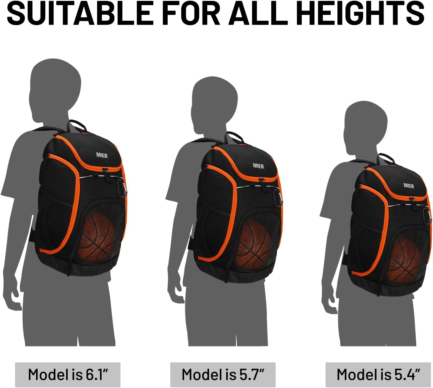 image:imageMIER Gym Backpack 40L Basketball Backpack with Ball Compartment amp Shoes Storage MultiFunctional Sports Soccer Bag Large Equipment Back Pack Volleyball Backpacks for Men WomenBlack