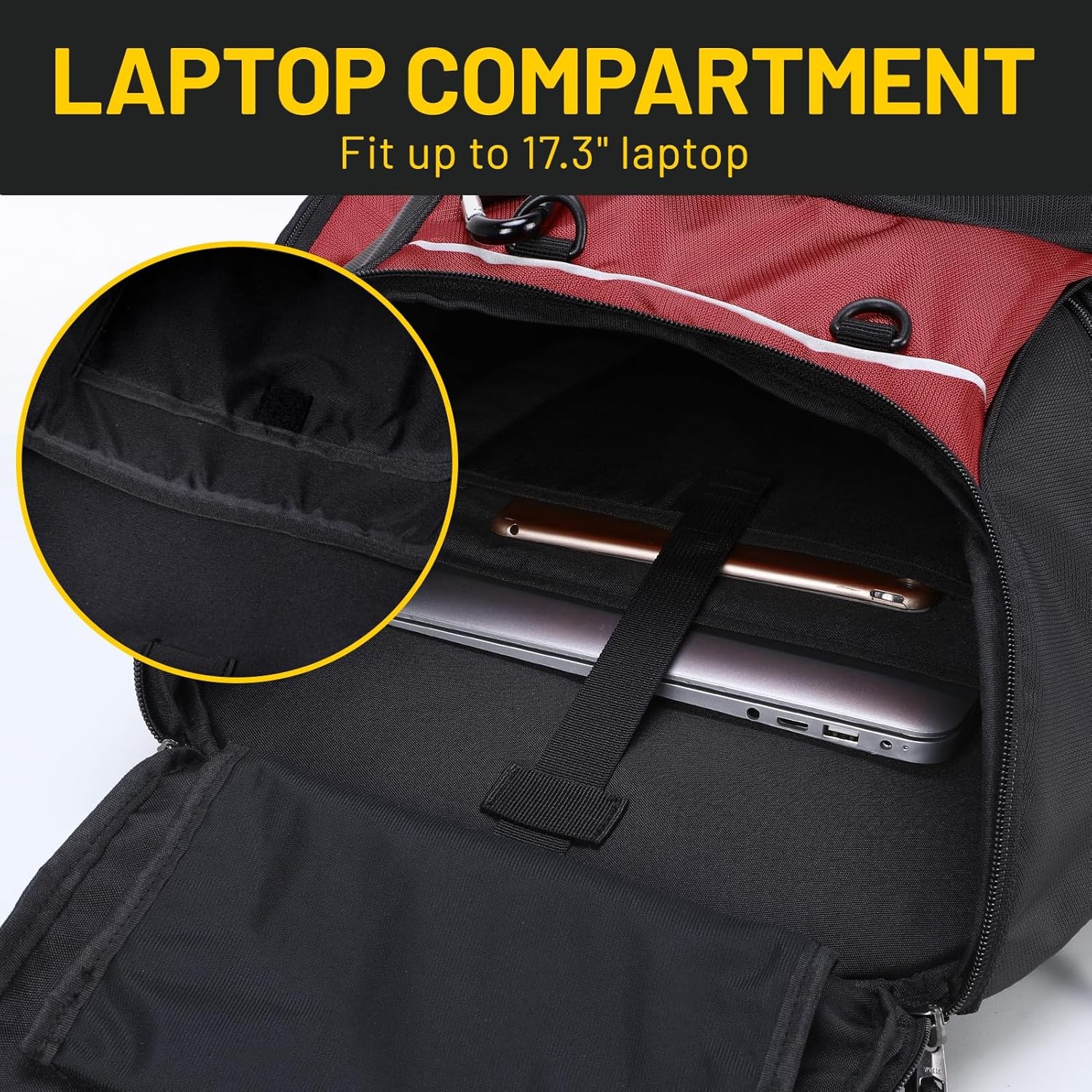 image:imageMIER Gym Backpack 40L Basketball Backpack with Ball Compartment amp Shoes Storage MultiFunctional Sports Soccer Bag Large Equipment Back Pack Volleyball Backpacks for Men WomenRedBlack