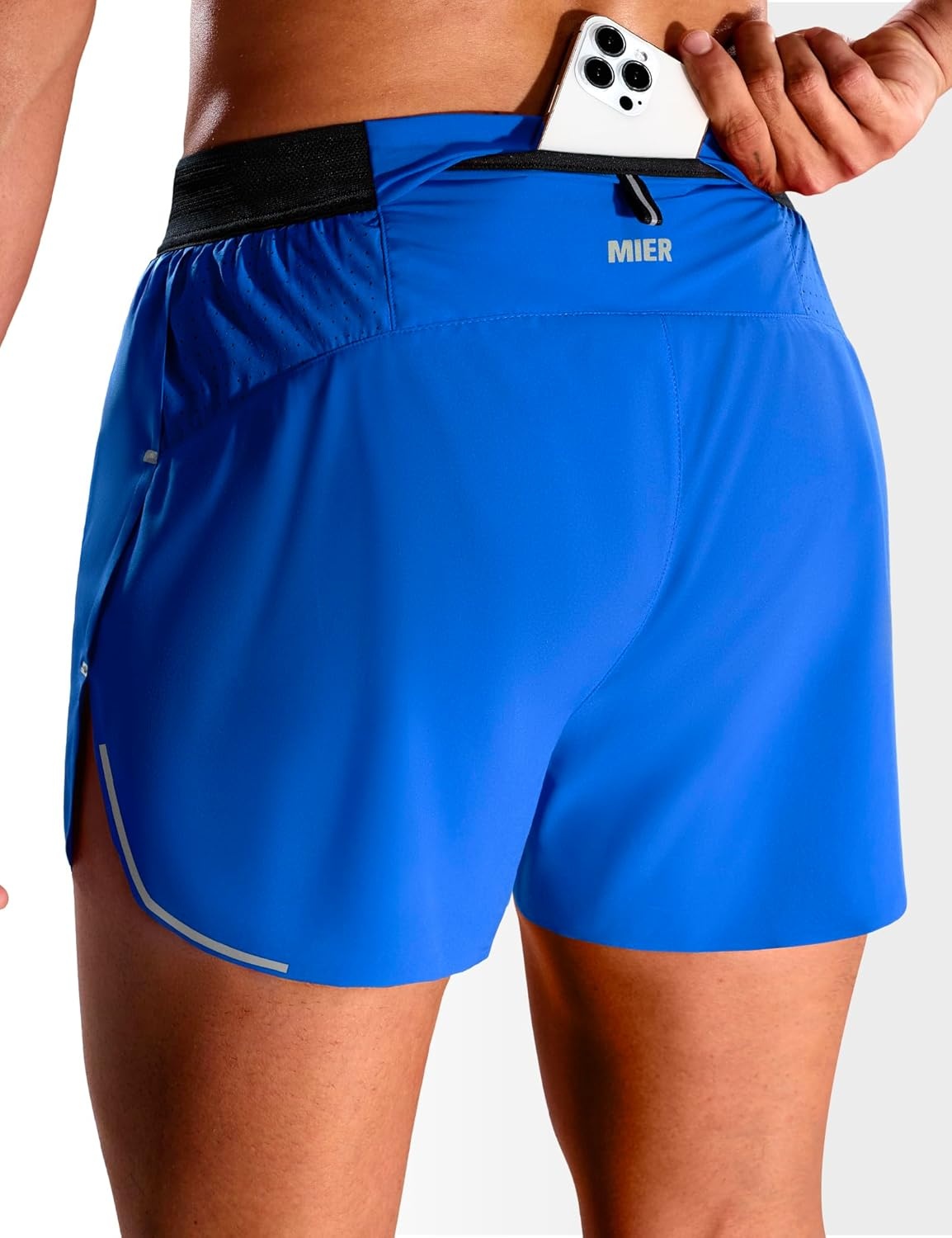 image:imageMIER Limitless Mens 25 Lightweight Marathon Running Shorts Quick Dry Cooling Racing Shorts with Pocket BriefLinedRoyal Blue