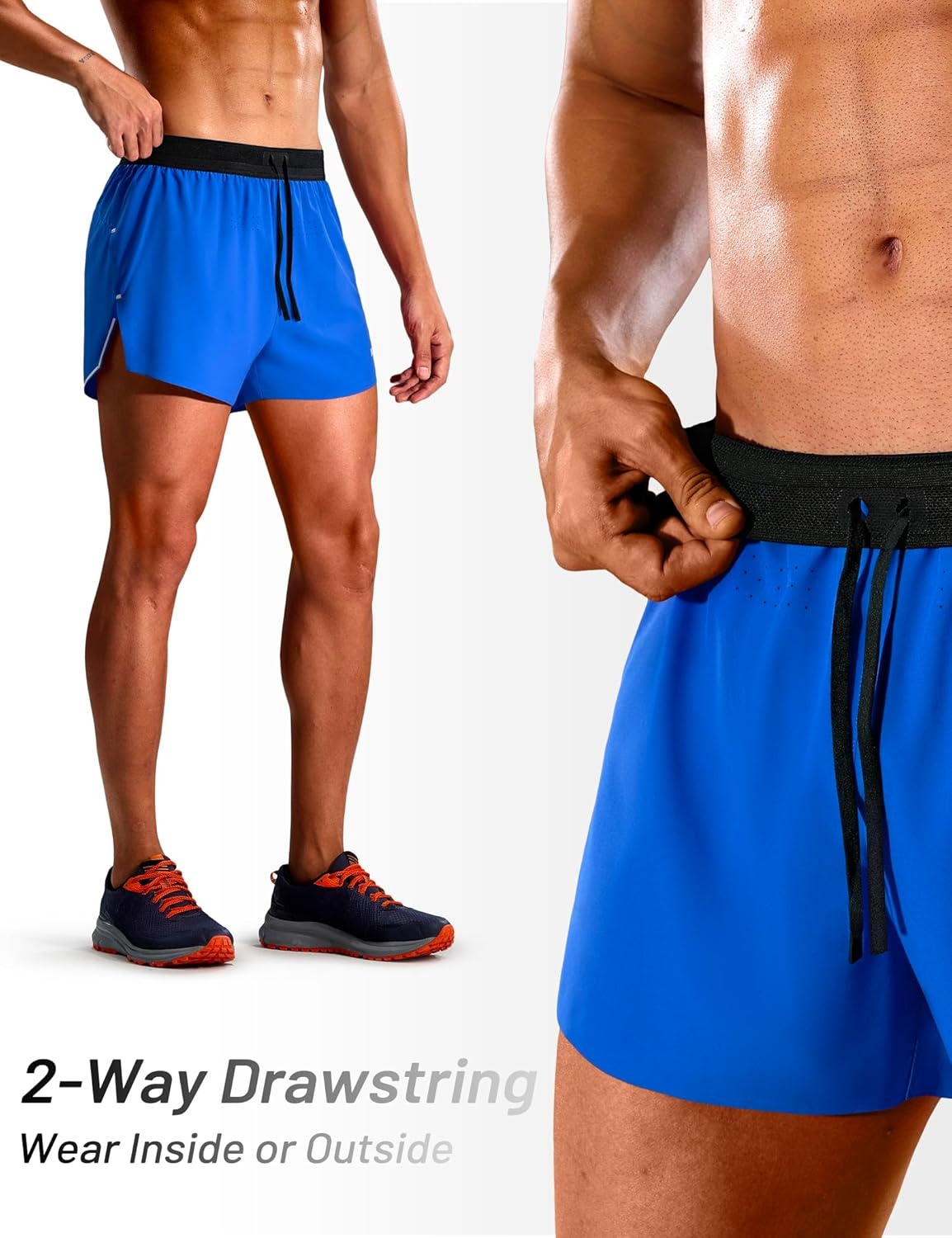 image:imageMIER Limitless Mens 25 Lightweight Marathon Running Shorts Quick Dry Cooling Racing Shorts with Pocket BriefLinedRoyal Blue
