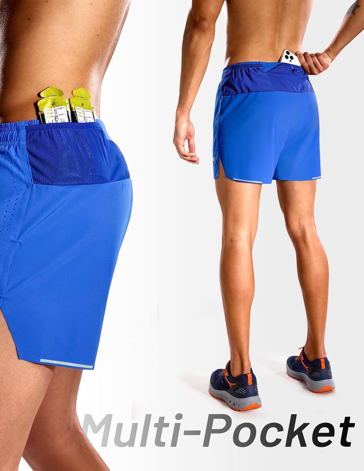 image:imageMIER Limitless Mens 35 Running Shorts Quick Dry BriefLined Marathon Racing Shorts with Pockets PackableRoyal Blue