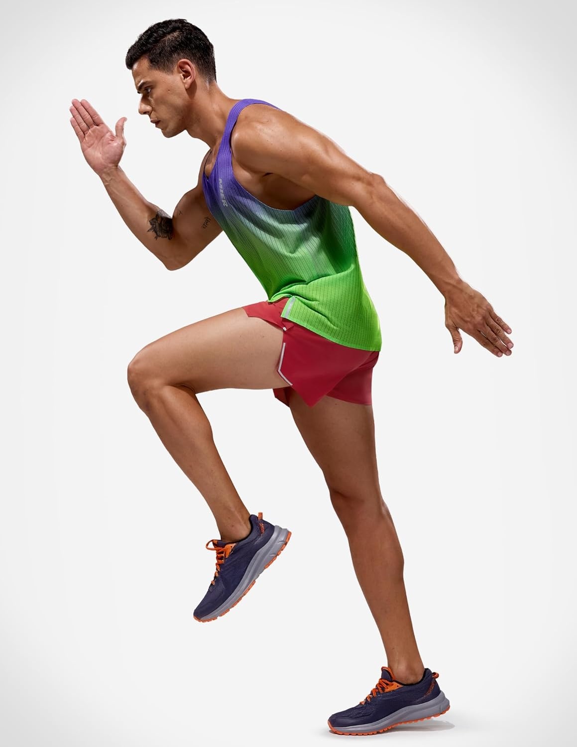 image:imageMIER Limitless Running Tank Tops Mens Quick Dry Seamless Marathon Racing Singlets Ultra LightweightNeonPurple