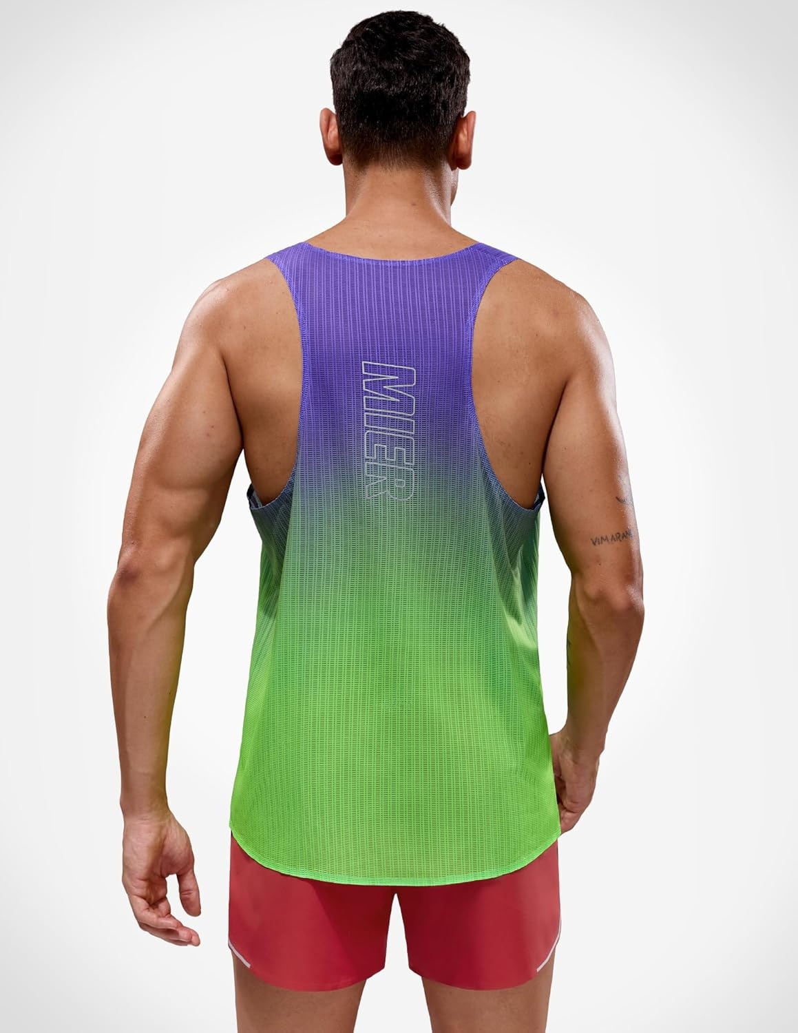 image:imageMIER Limitless Running Tank Tops Mens Quick Dry Seamless Marathon Racing Singlets Ultra LightweightNeonPurple