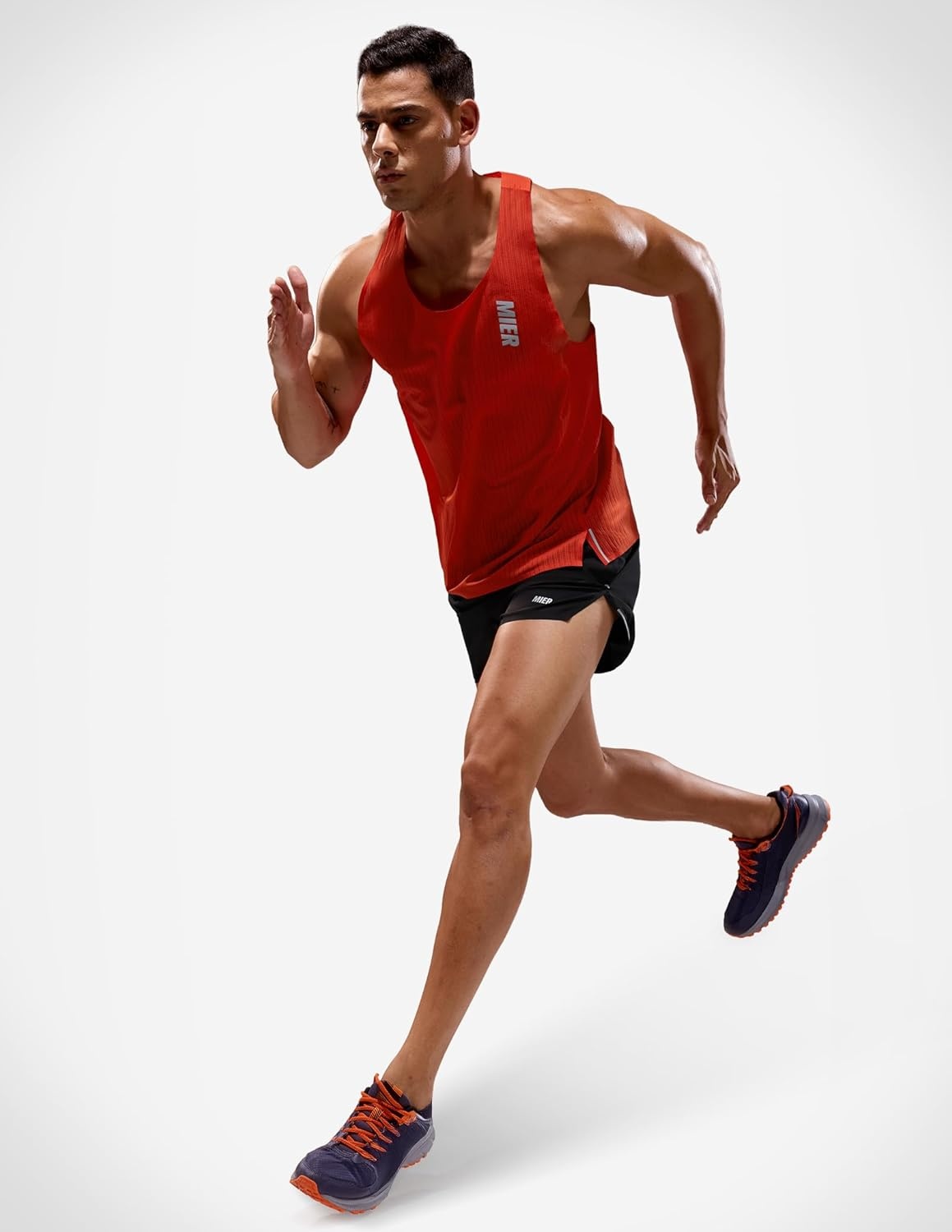 image:imageMIER Limitless Running Tank Tops Mens Quick Dry Seamless Marathon Racing Singlets Ultra LightweightRed