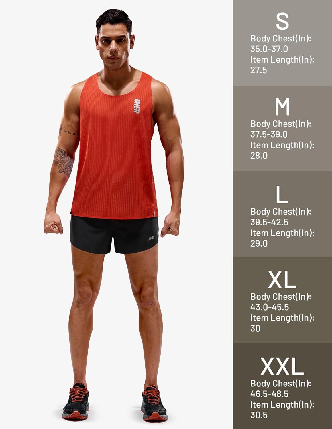 image:imageMIER Limitless Running Tank Tops Mens Quick Dry Seamless Marathon Racing Singlets Ultra LightweightRed