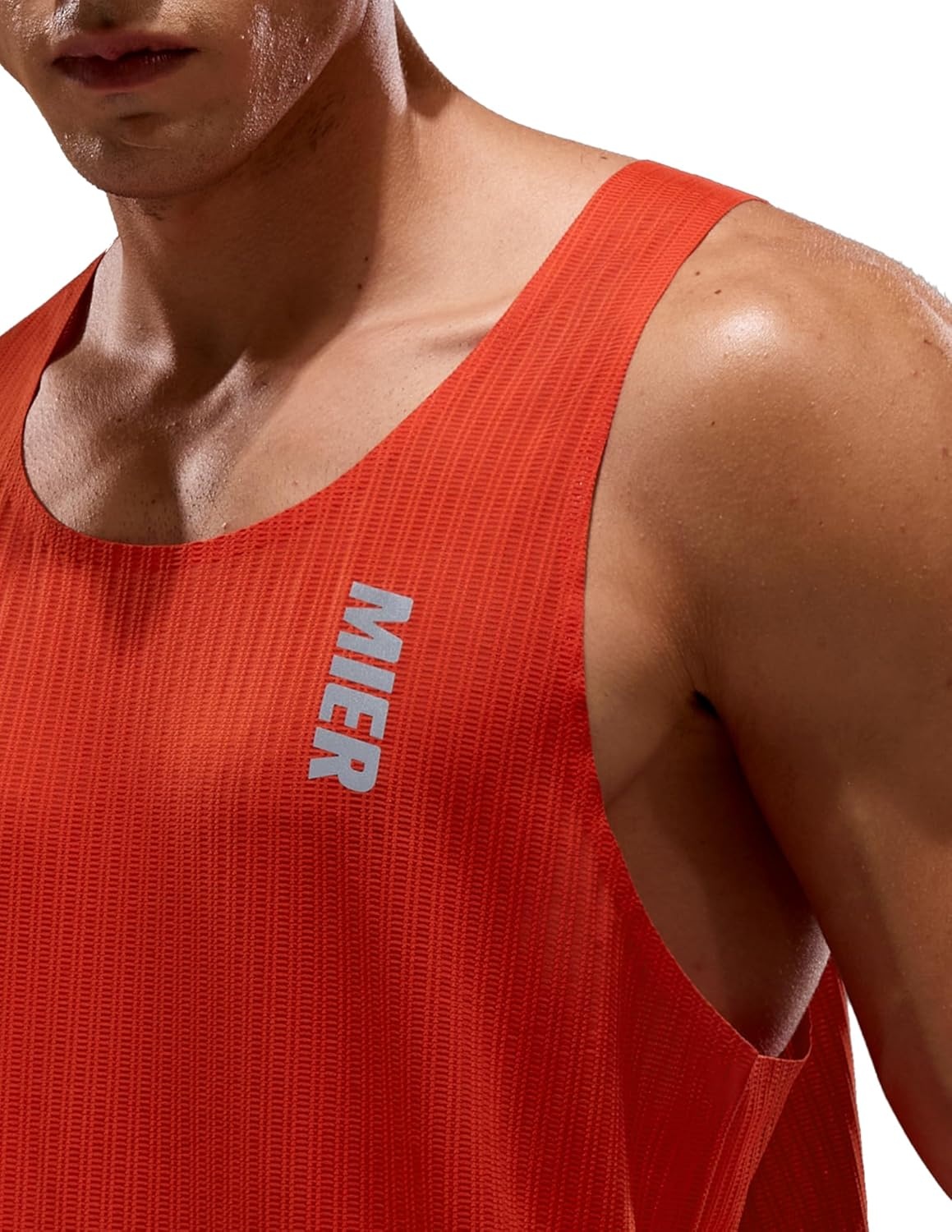 image:imageMIER Limitless Running Tank Tops Mens Quick Dry Seamless Marathon Racing Singlets Ultra LightweightRed