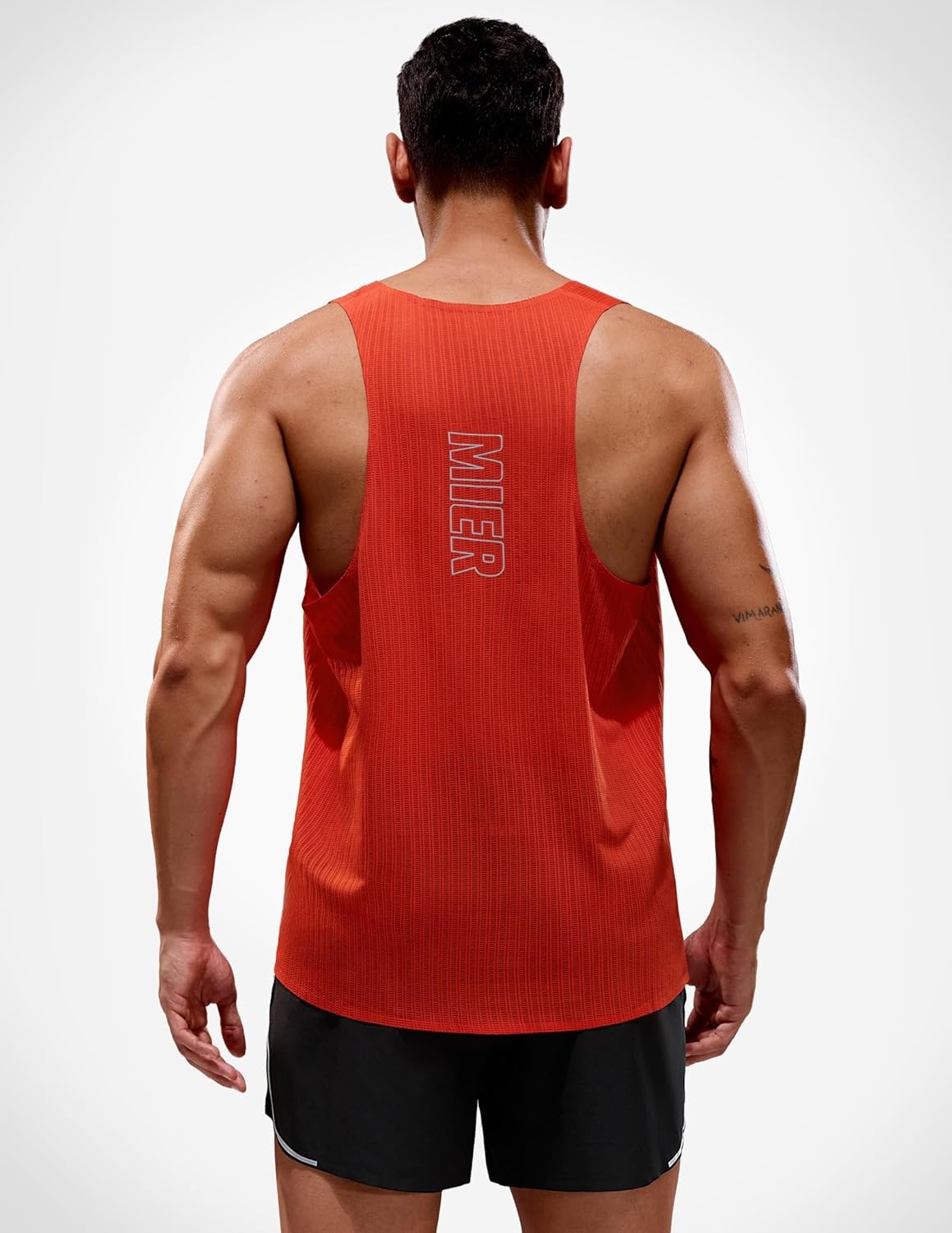 image:imageMIER Limitless Running Tank Tops Mens Quick Dry Seamless Marathon Racing Singlets Ultra LightweightRed