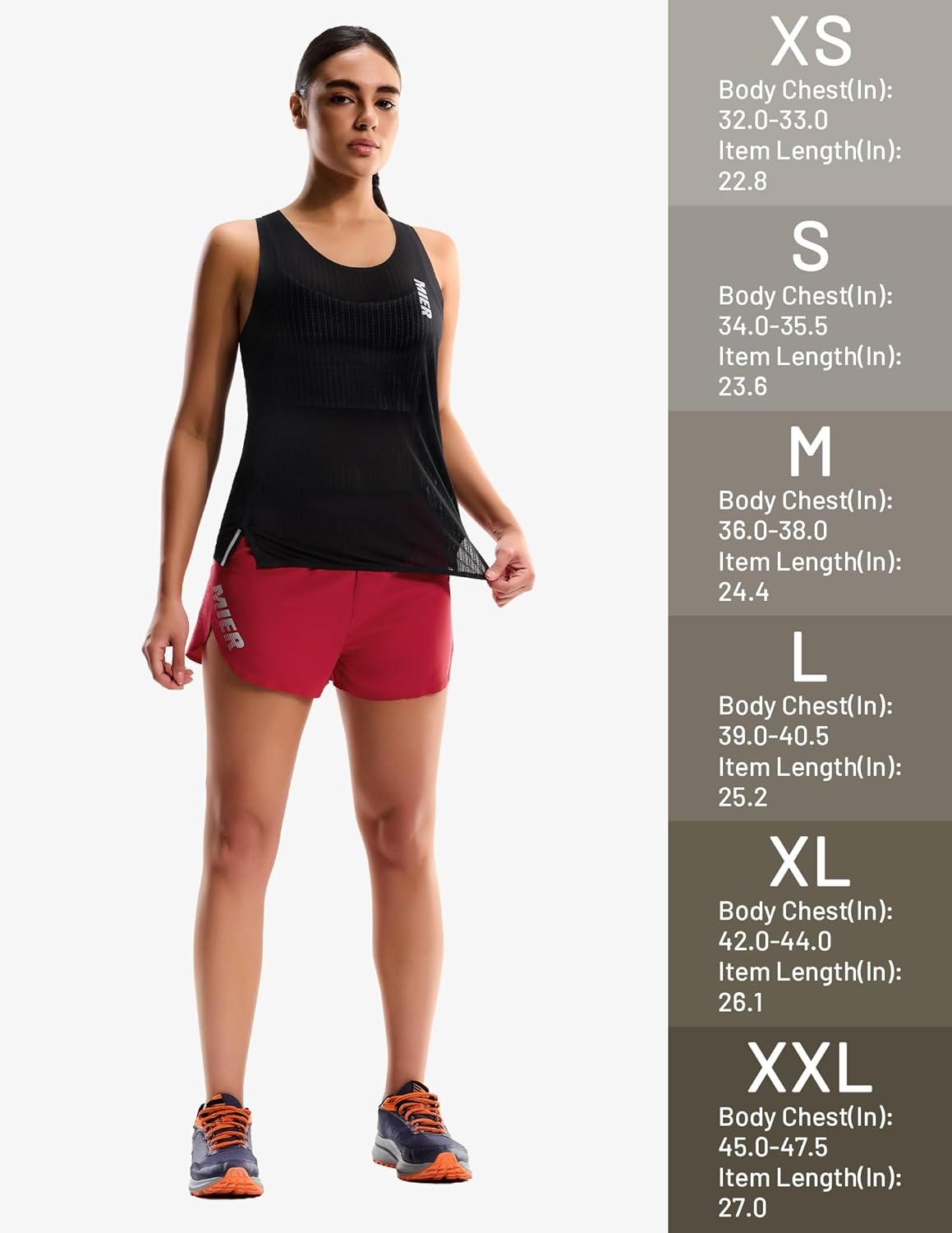 image:imageMIER Limitless Running Tank Tops Womens Seamless Quick Dry Marathon Racing Singlets Ultra LightweightBlack