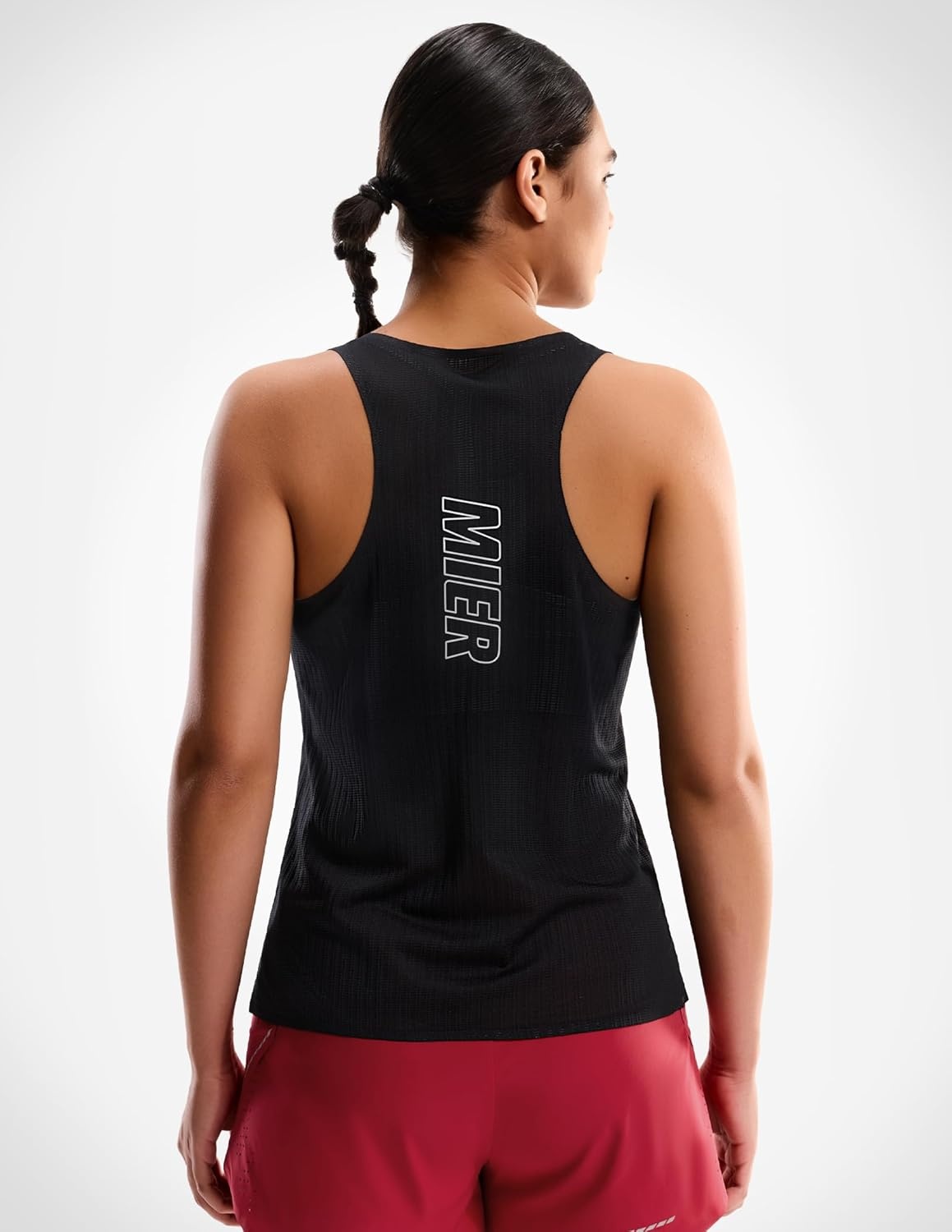 image:imageMIER Limitless Running Tank Tops Womens Seamless Quick Dry Marathon Racing Singlets Ultra LightweightBlack